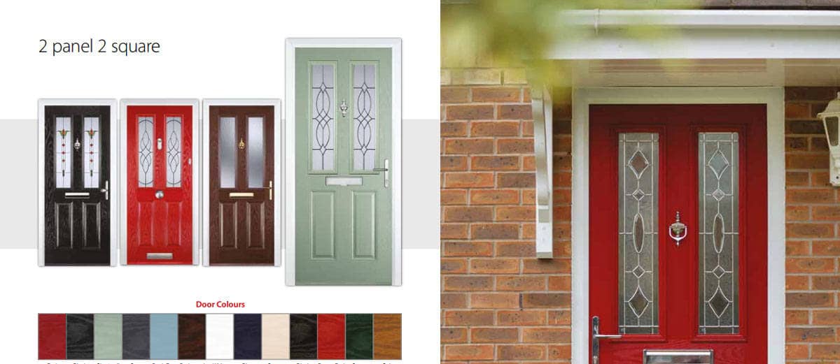 composite-doors-red-poppy-color with upvc porch